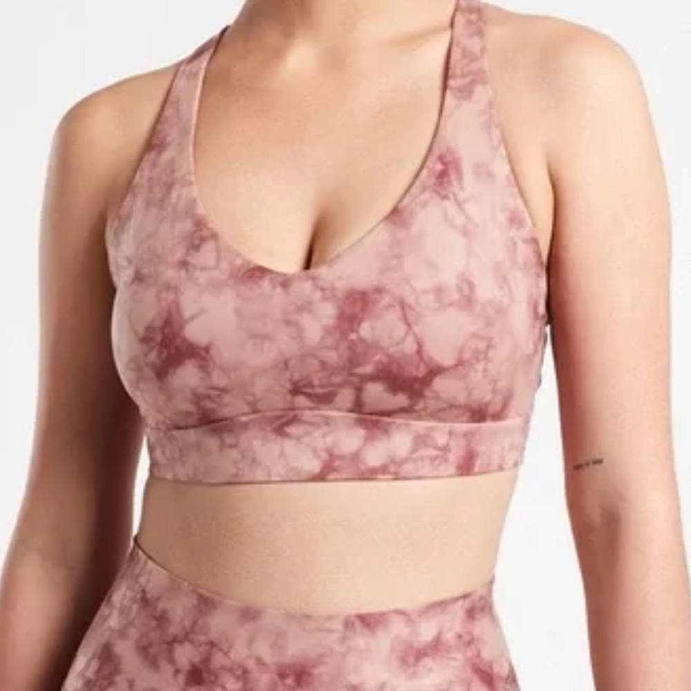 NWT Athleta Solace Printed Sports Bra Yoga Riptide Palermo Size Medium - Picture 3 of 13
